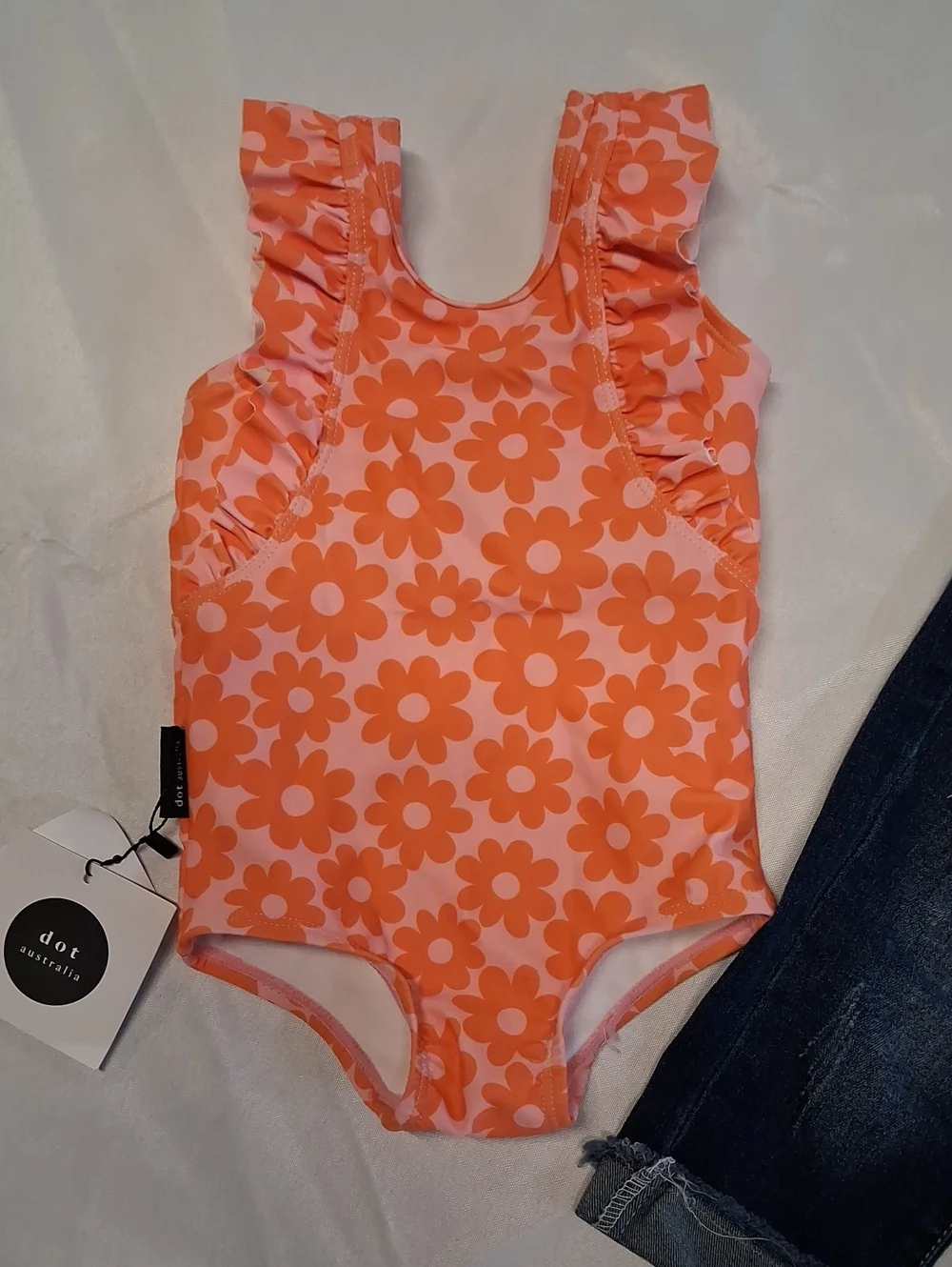 NWT Toddler Floral Ruffle One-Piece Swimsuit & Jean Capris